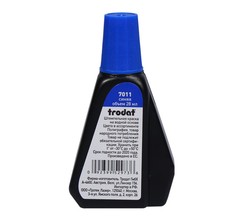 TRODAT 7011 (28 мл) - синяя штемпельная краска для бумаги и картона